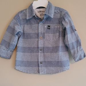Calvin Klein blue striped cotton button down shirt